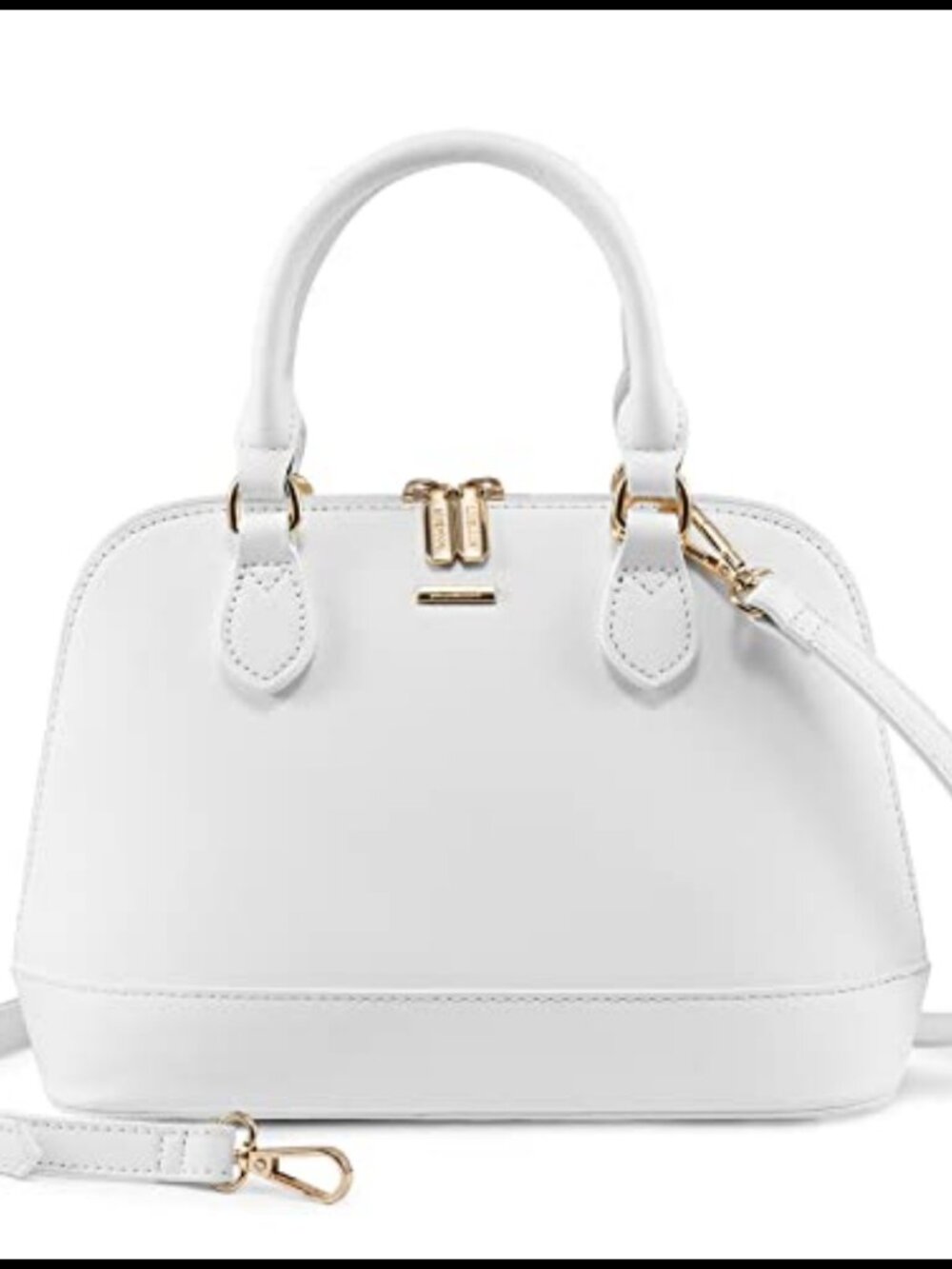 Faux Leather Crossbody Satchel Handbag with Double Zip